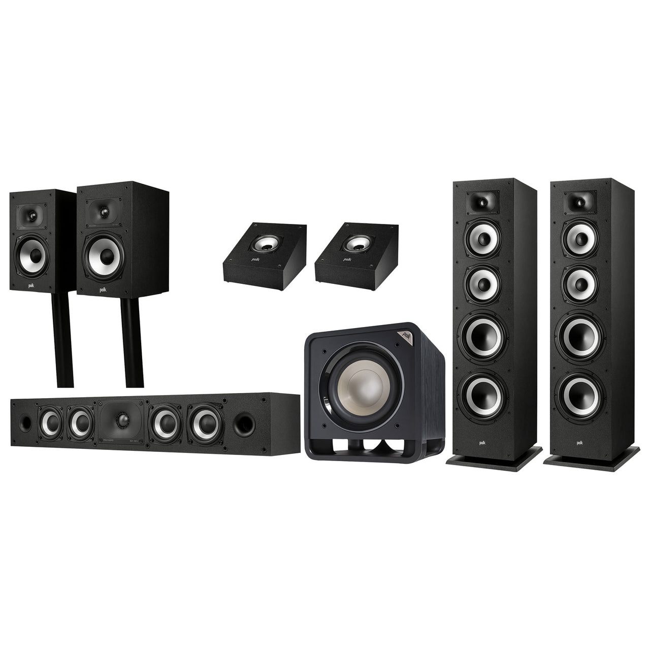 Polk Audio Monitor 5.1.2 Channel Speaker System - Midnight Black