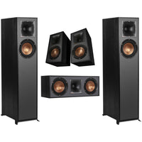 Thumbnail for Klipsch R610F Tower Speakers (Pair), R52C Centre Channel Speaker, & R41M Bookshelf Speakers - Black